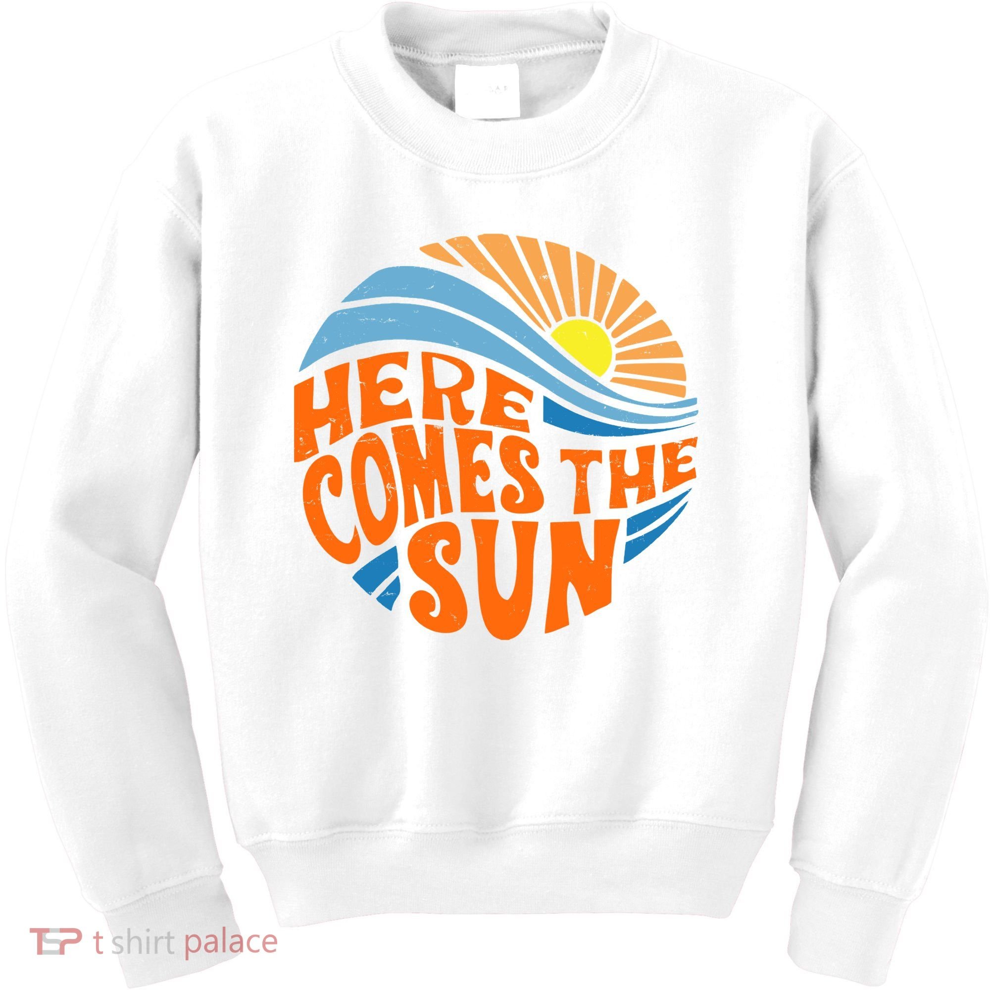 Here Comes The Sun Retro Summer Kids Sweatshirt