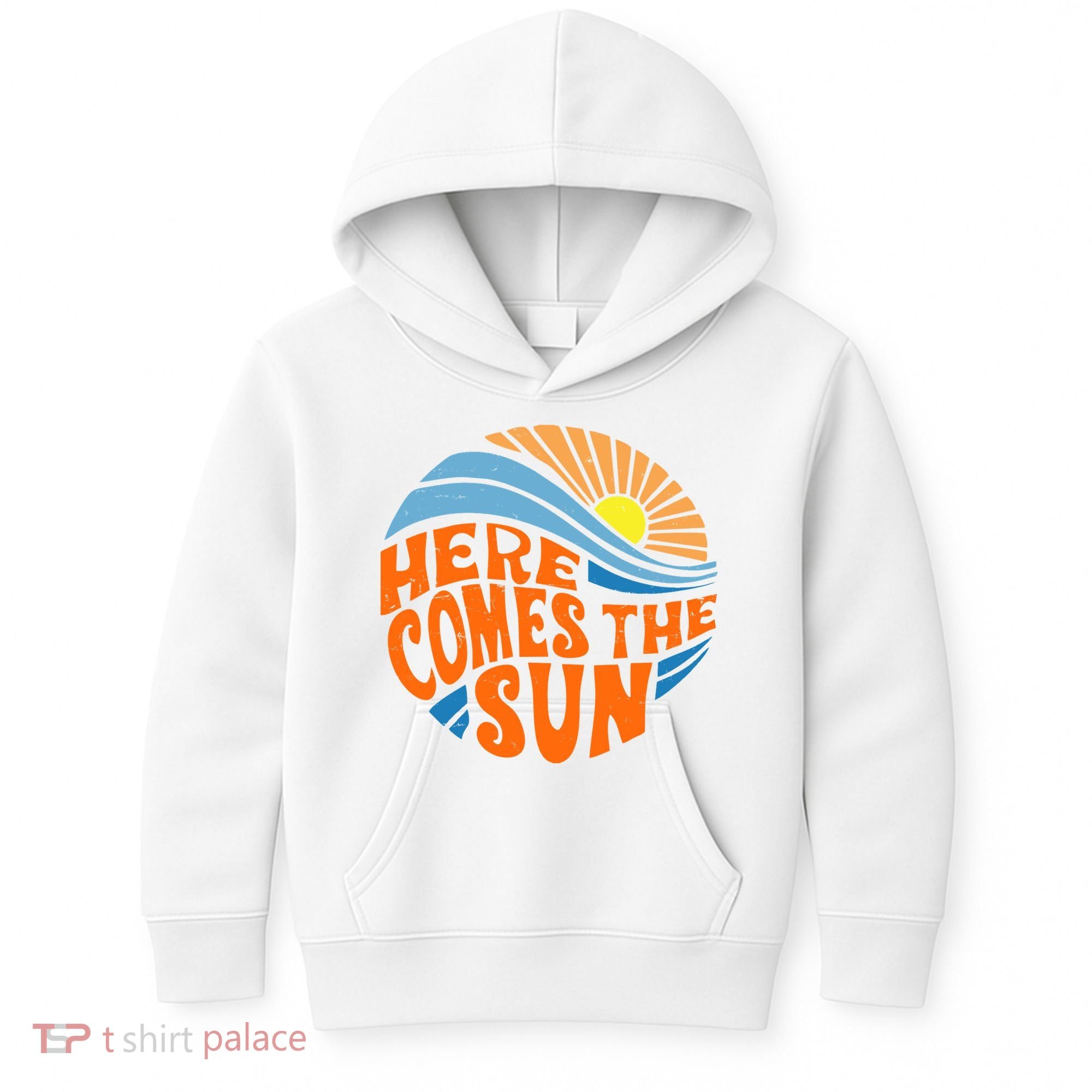 Here Comes The Sun Retro Summer Kids Hoodie