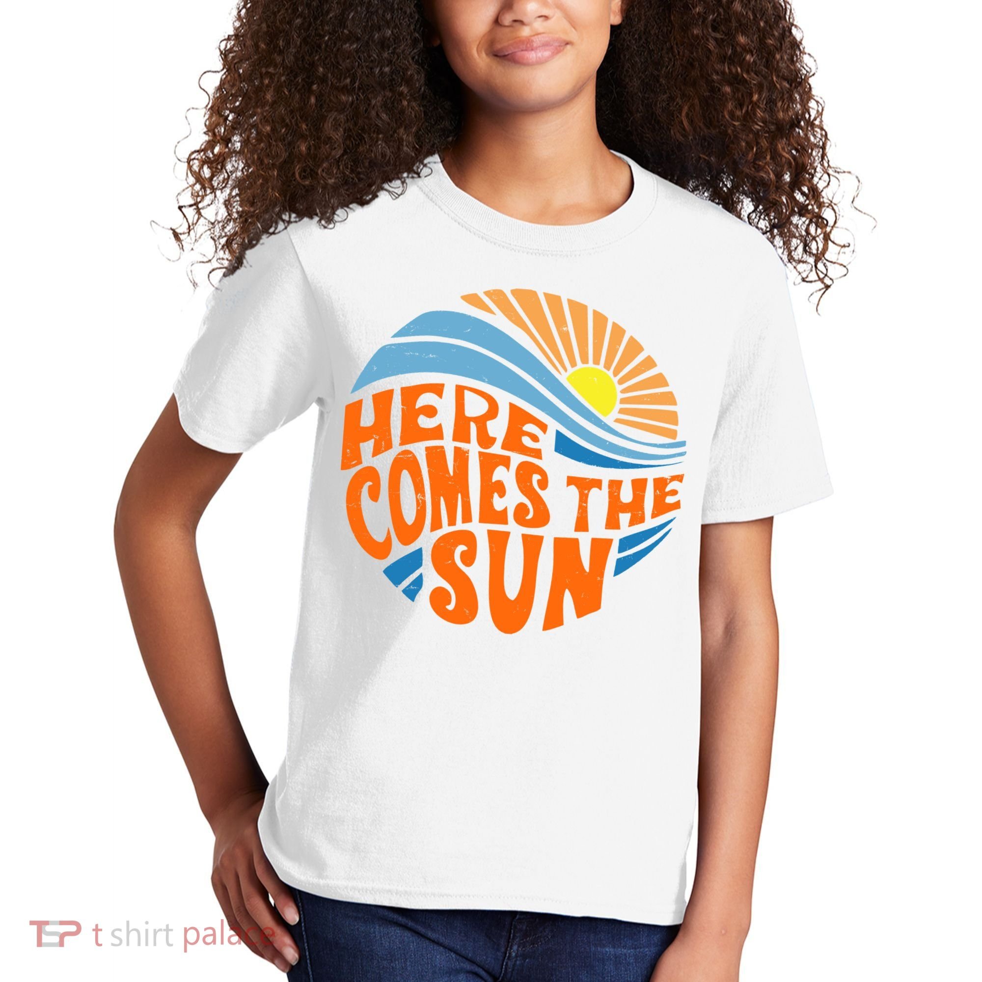 Here Comes The Sun Retro Summer Kids T-Shirt