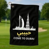 Habibi Come To Dubai Funny Quote Uae Travel Golf Towel thumb 1