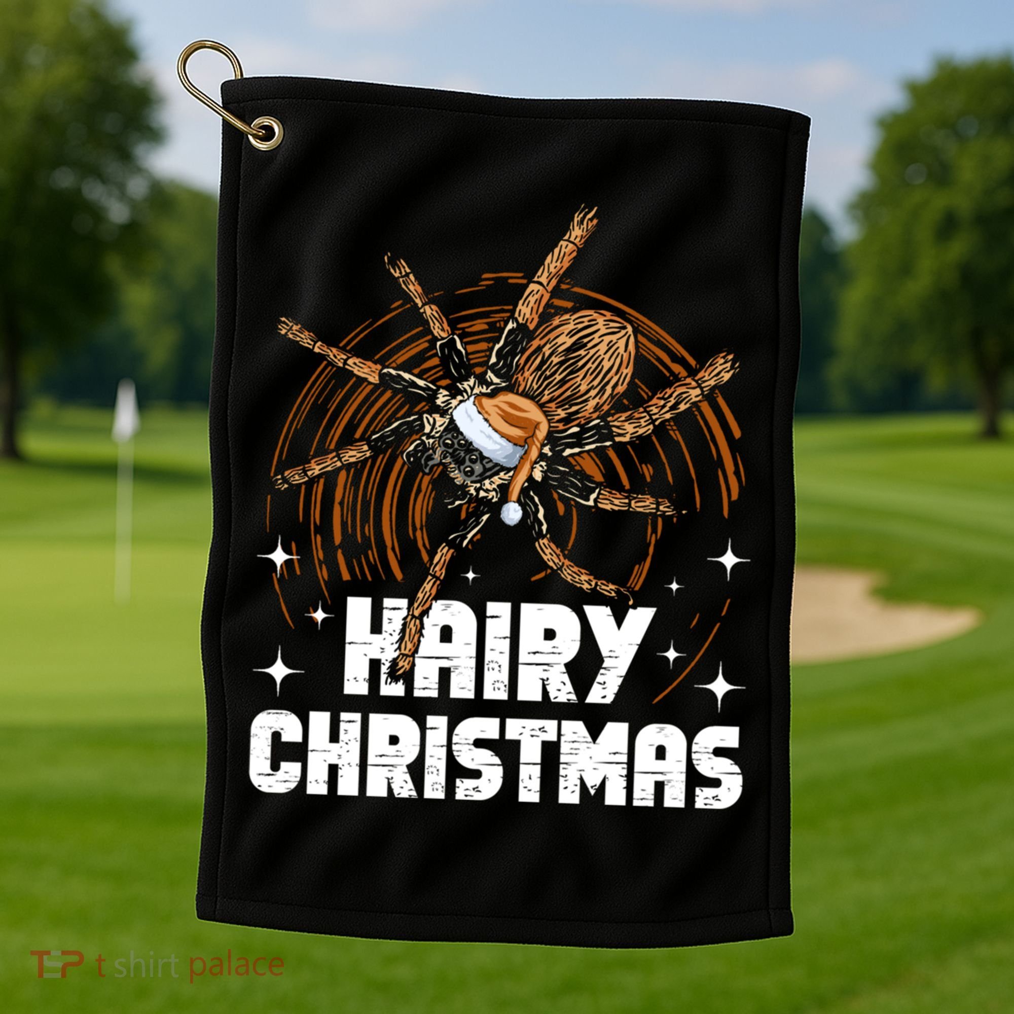 Hairy Christmas Tarantula Owner Cute Gift Golf Towel