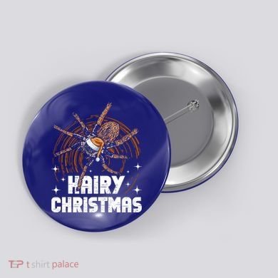 Hairy Christmas Tarantula Owner Cute Gift Button