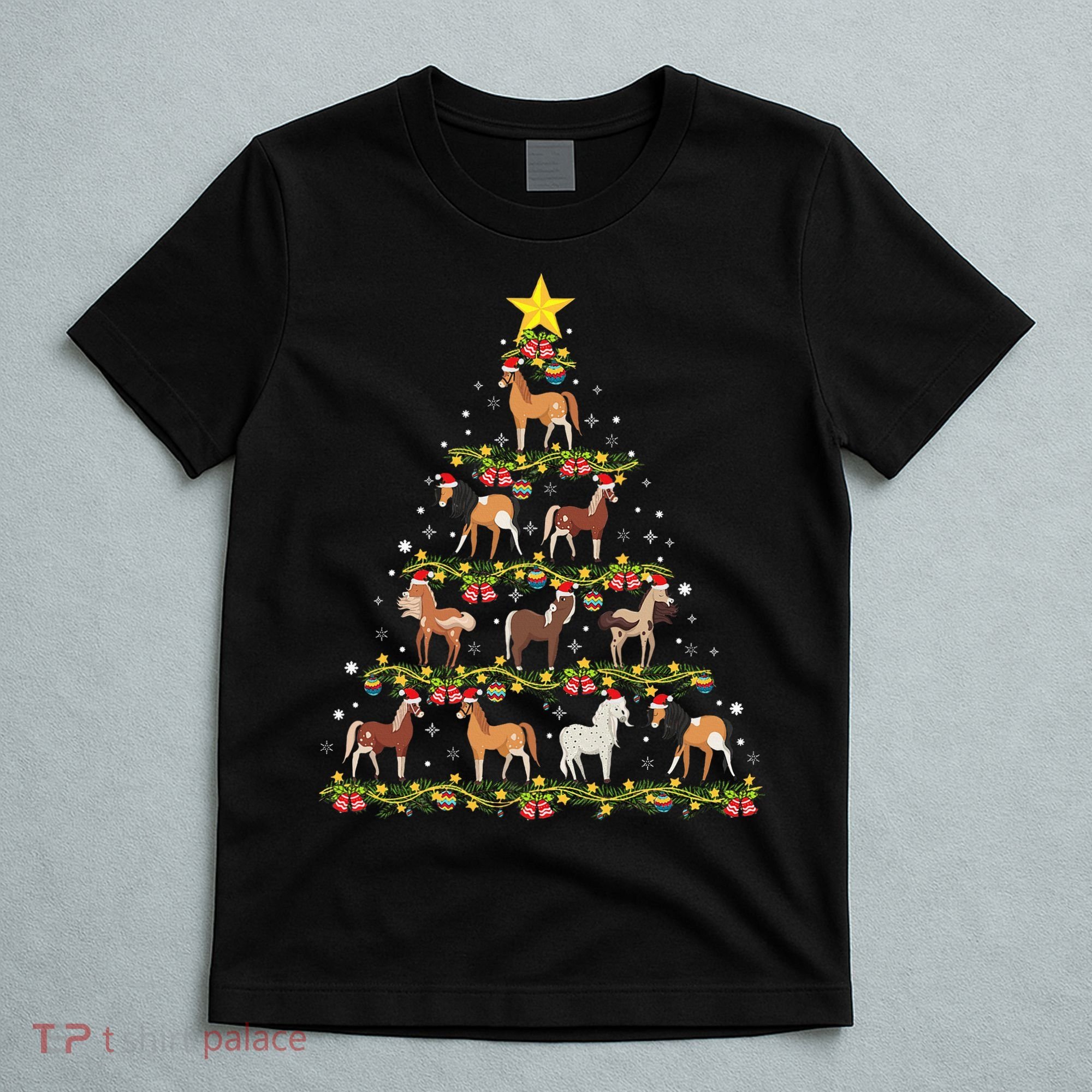 Horses Christmas Tree Horse Xmas Ornaments T-Shirt