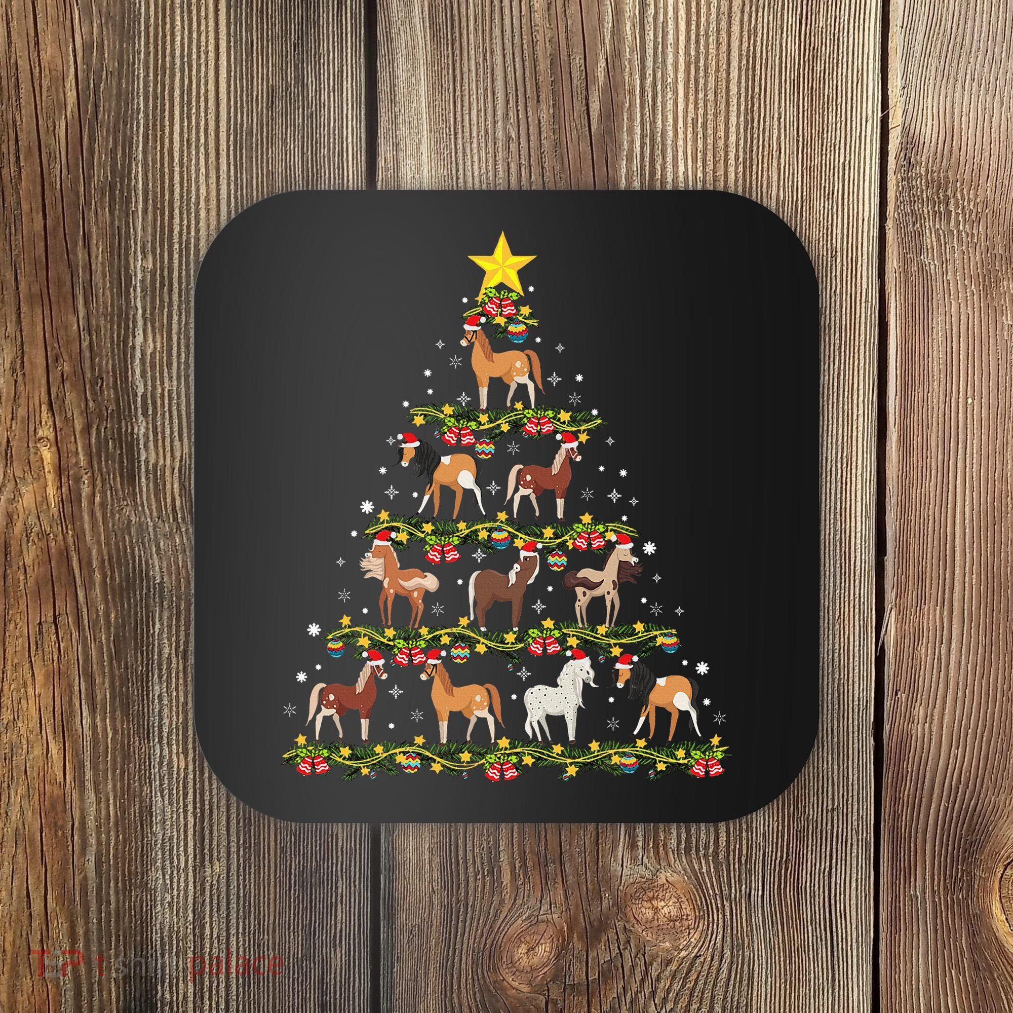 Horses Christmas Tree Horse Xmas Ornaments Coaster