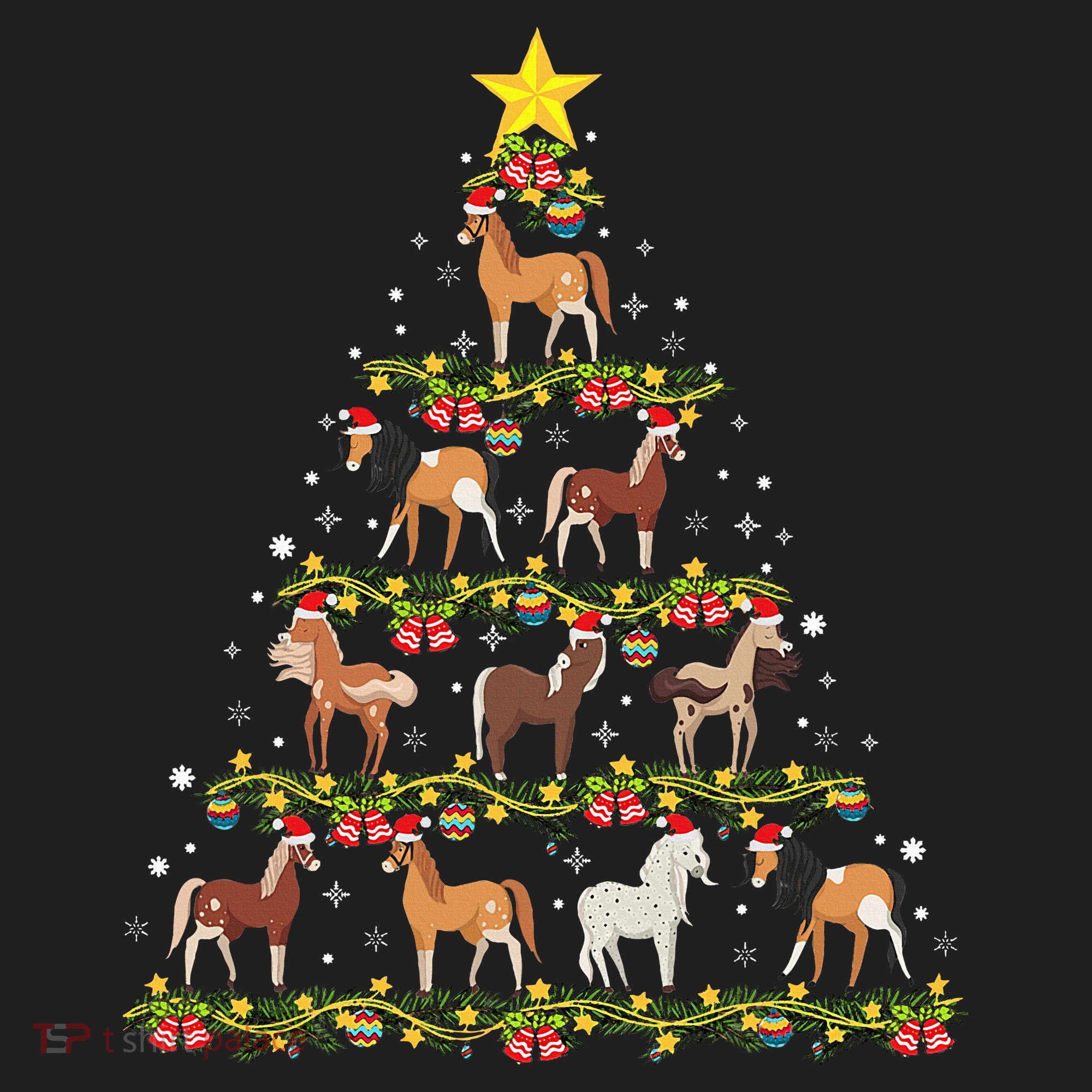 Horses Christmas Tree Horse Xmas Ornaments Tumbler