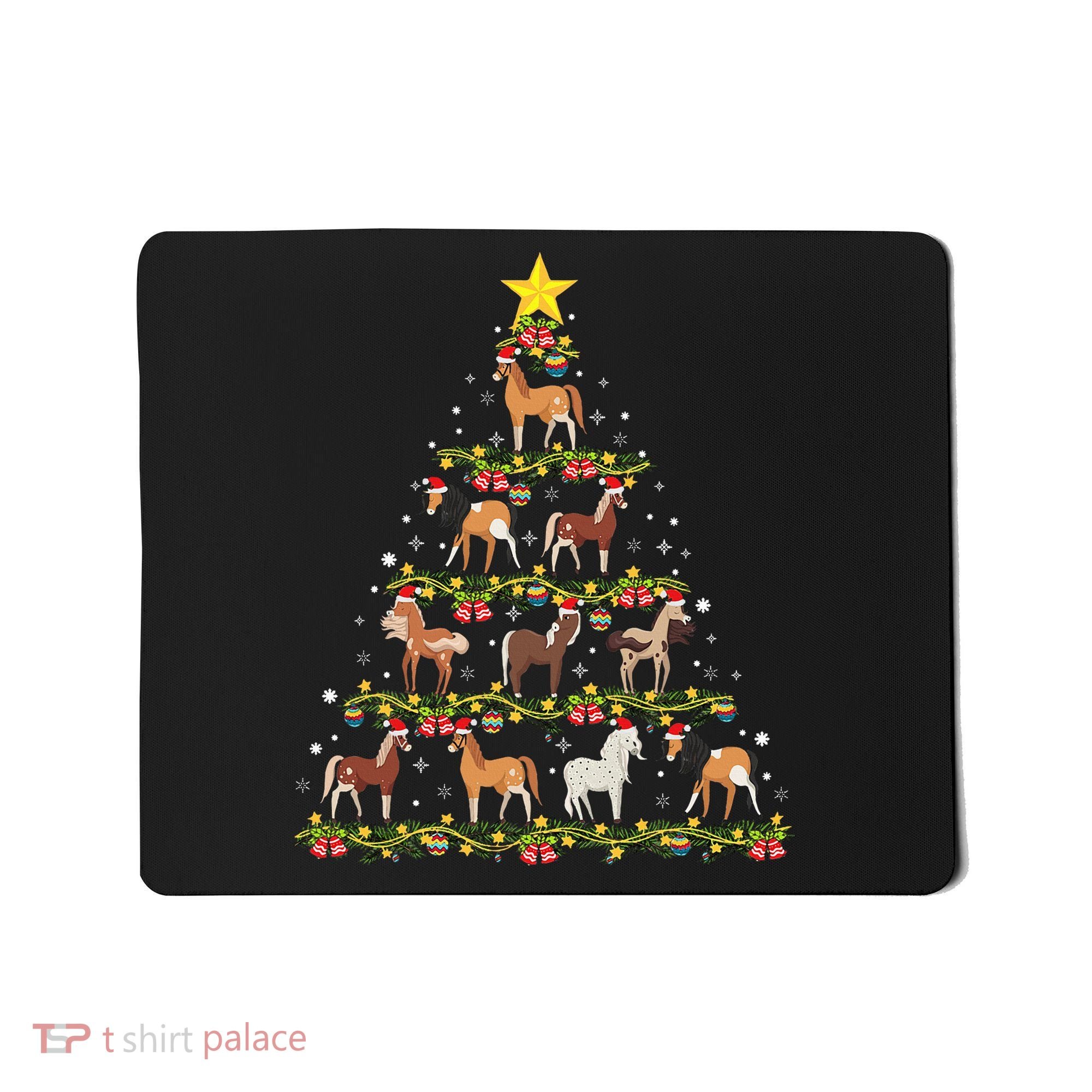 Horses Christmas Tree Horse Xmas Ornaments Mousepad