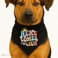 Here Comes The Sun Summer Vacation Beach Family Matching USA-Made Doggie Bandana thumb 1