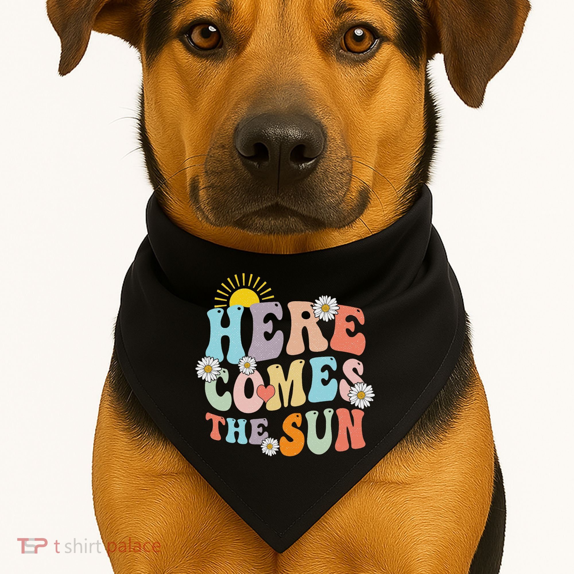Here Comes The Sun Summer Vacation Beach Family Matching USA-Made Doggie Bandana