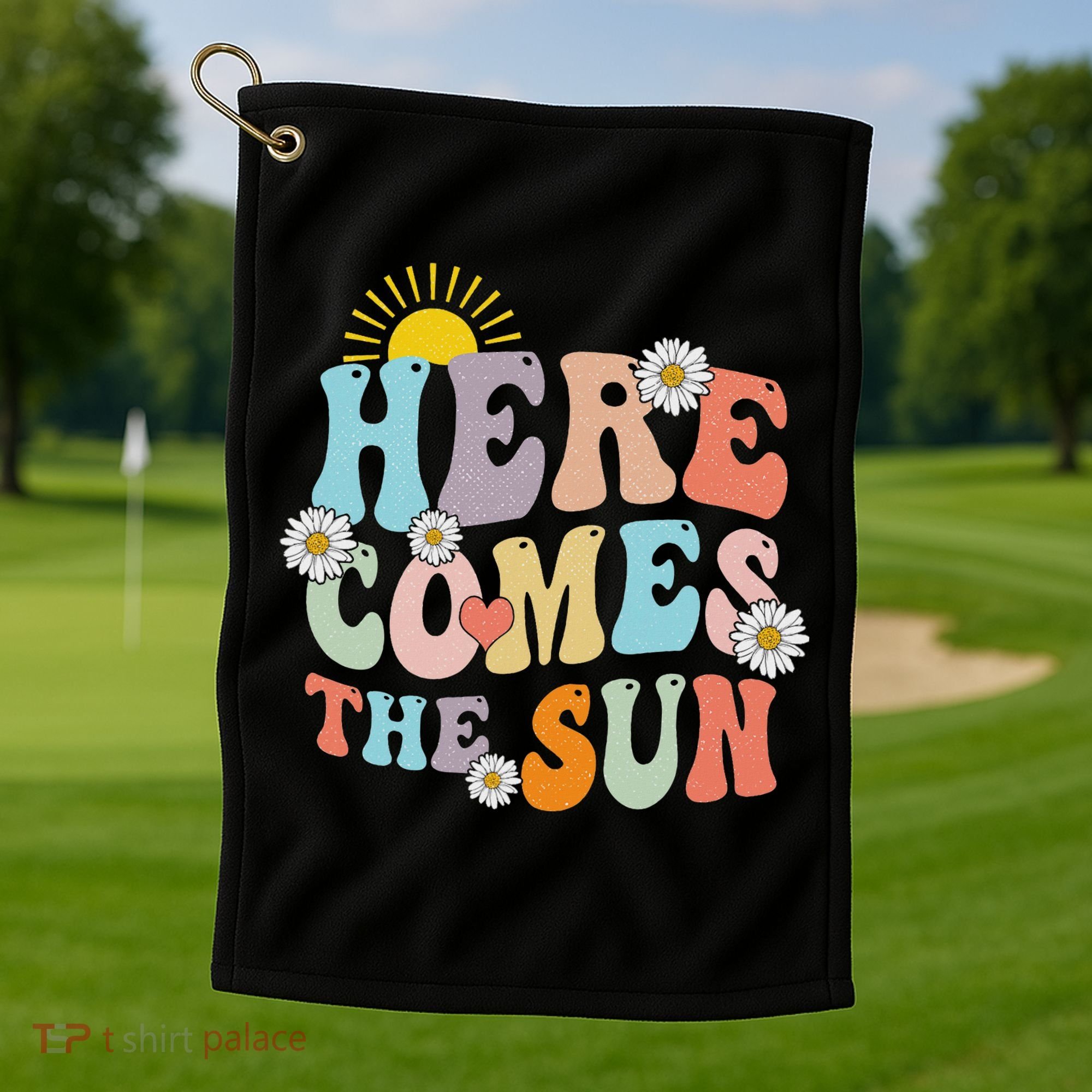 Here Comes The Sun Summer Vacation Beach Family Matching Golf Towel