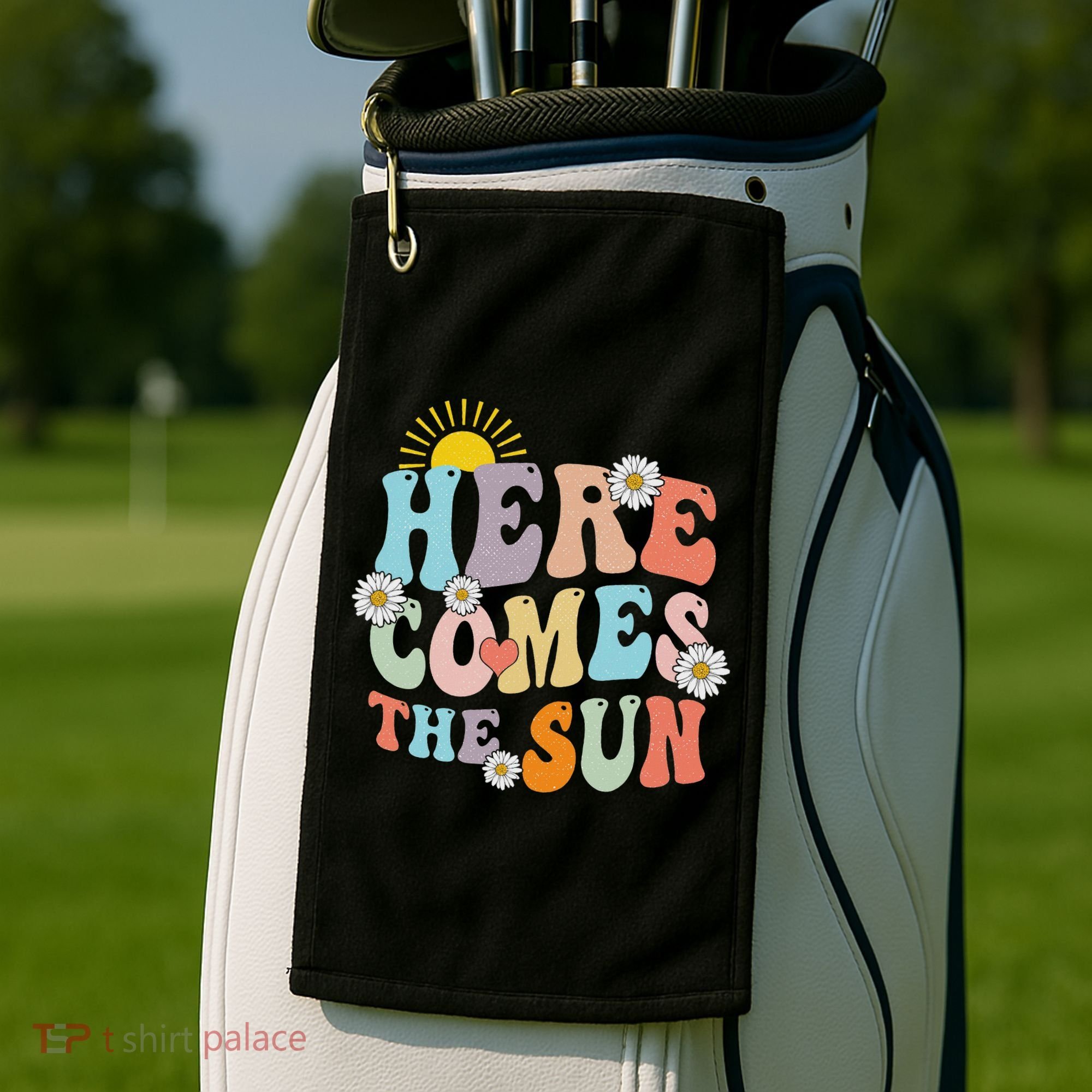Here Comes The Sun Summer Vacation Beach Family Matching Golf Towel