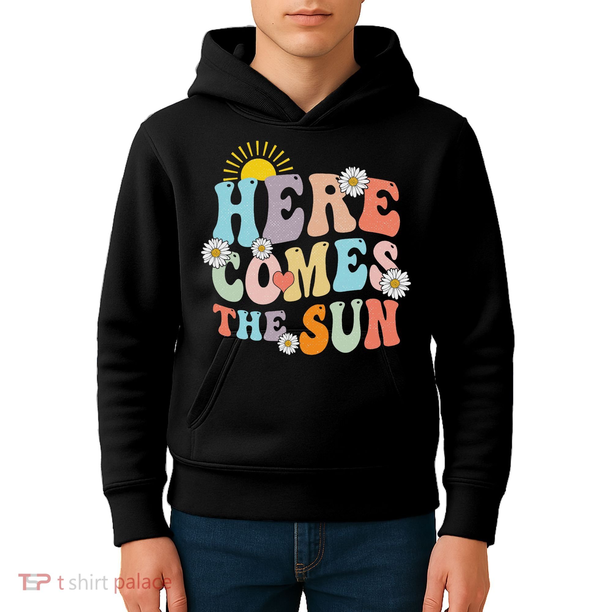 Here Comes The Sun Summer Vacation Beach Family Matching Kids Hoodie