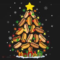Hotdog Christmas Tree Merry Christmas Hotdog Lovers Women's Hoodie thumb 2