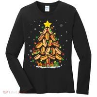Hotdog Christmas Tree Merry Christmas Hotdog Lovers Women's Long Sleeve Shirt thumb 0