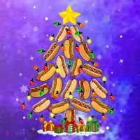 Hotdog Christmas Tree Merry Christmas Hotdog Lovers Coaster thumb 2