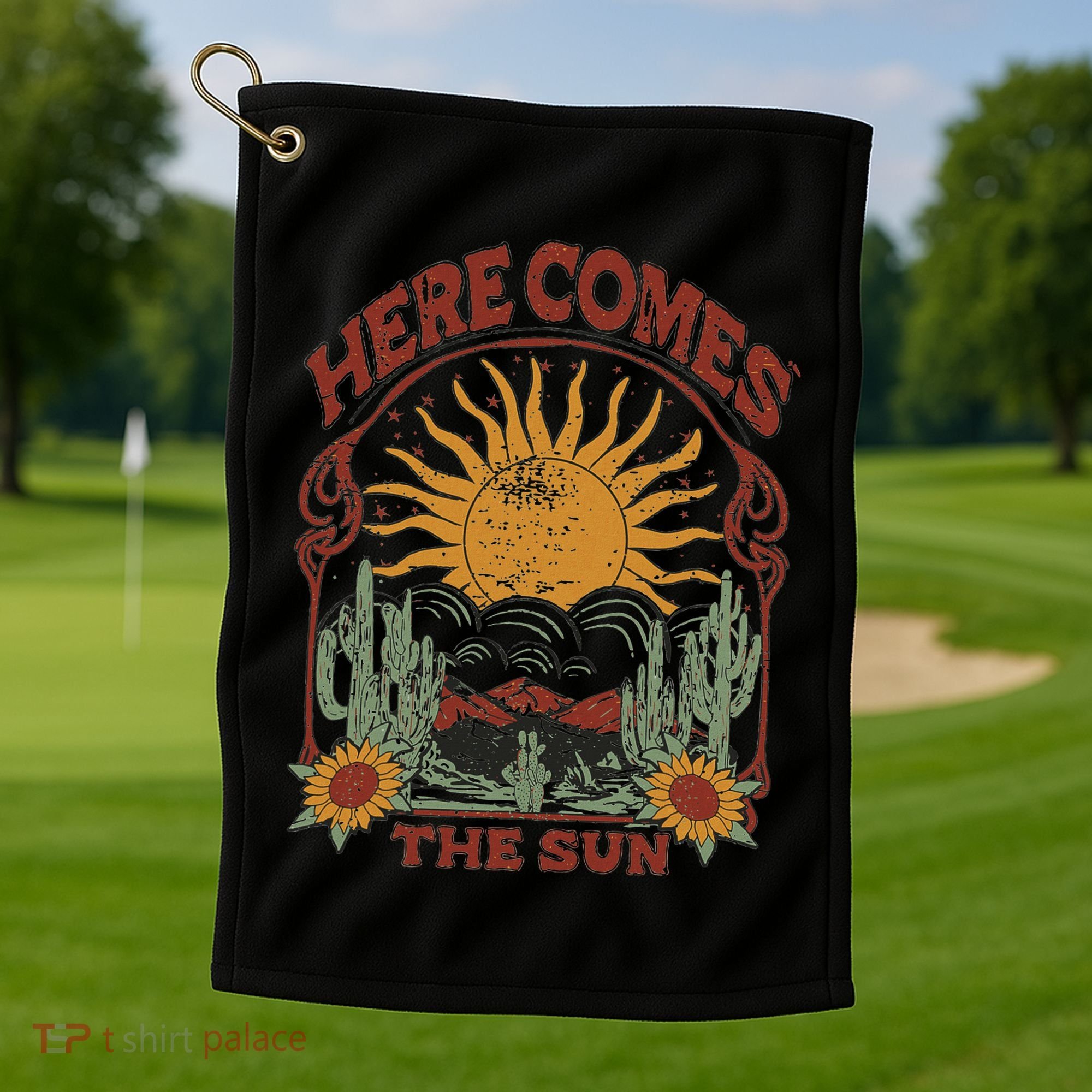 Here Comes The Sun Golf Towel