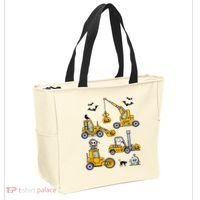 Halloween Construction Vehicles Truck Pumpkin  Tote Bag thumb 2