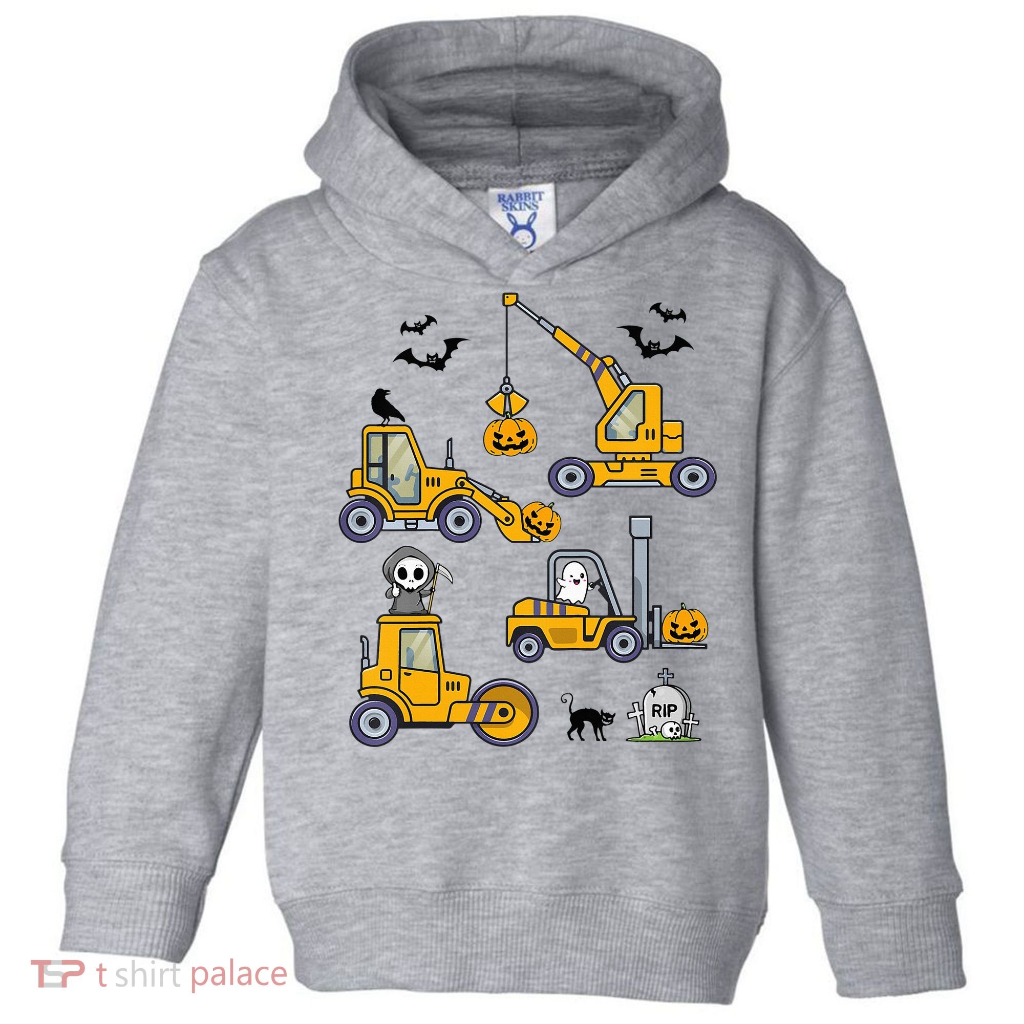 Halloween Construction Vehicles Truck Pumpkin  Toddler Hoodie