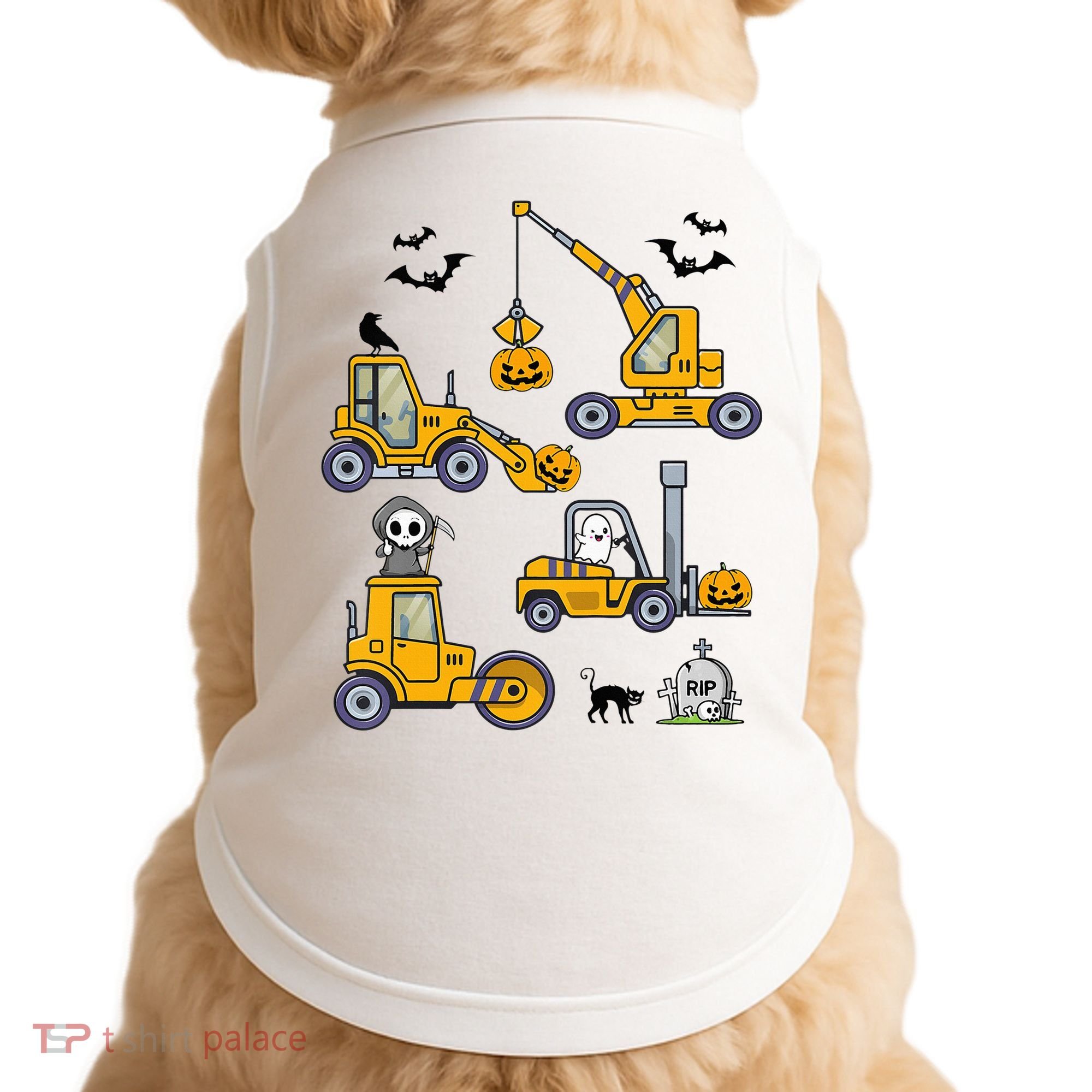 Halloween Construction Vehicles Truck Pumpkin  Doggie Tank
