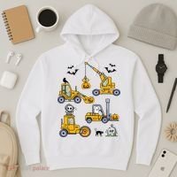 Halloween Construction Vehicles Truck Pumpkin  Hoodie thumb 3