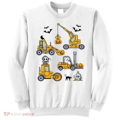 Halloween Construction Vehicles Truck Pumpkin  Sweatshirt