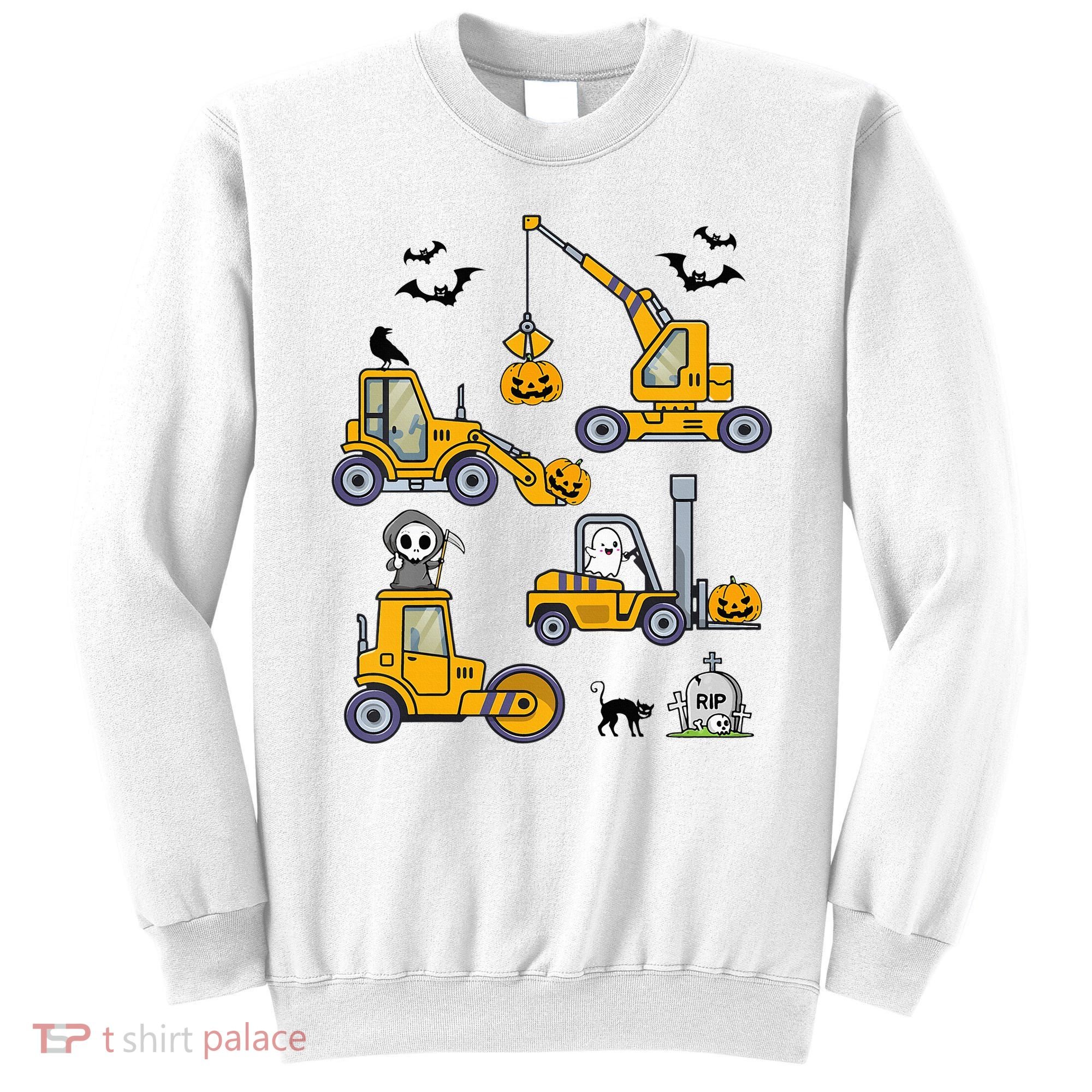 Halloween Construction Vehicles Truck Pumpkin  Sweatshirt