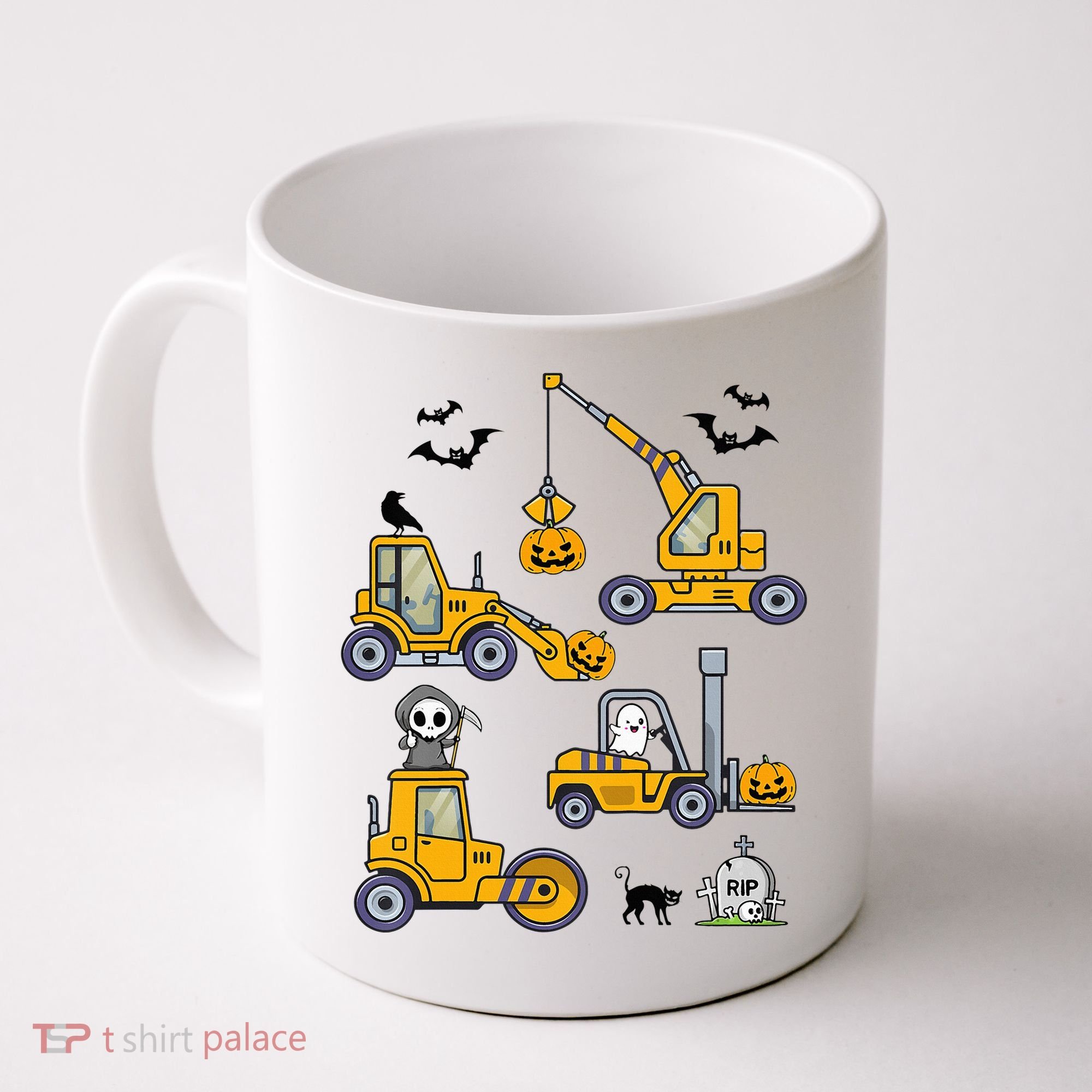 Halloween Construction Vehicles Truck Pumpkin  Coffee Mug