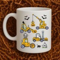 Halloween Construction Vehicles Truck Pumpkin  Coffee Mug thumb 2