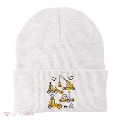 Halloween Construction Vehicles Truck Pumpkin  Beanie