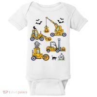 Halloween Construction Vehicles Truck Pumpkin  Baby Bodysuit thumb 0
