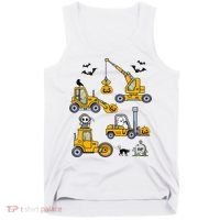 Halloween Construction Vehicles Truck Pumpkin  Tank Top thumb 0