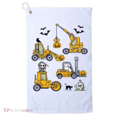 Halloween Construction Vehicles Truck Pumpkin  Golf Towel