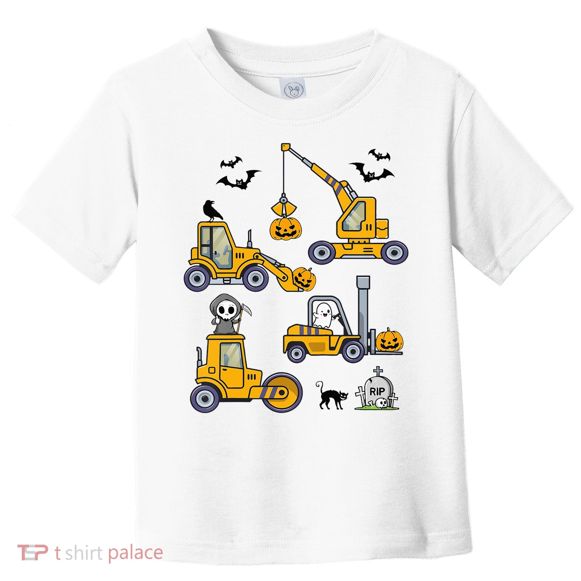 Halloween Construction Vehicles Truck Pumpkin  Toddler T-Shirt
