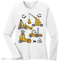 Halloween Construction Vehicles Truck Pumpkin  Women's Long Sleeve Shirt thumb 0