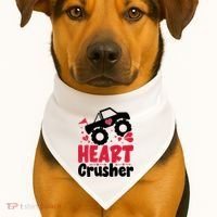 Heart Crusher Valentine Day Gift USA-Made Doggie Bandana thumb 1