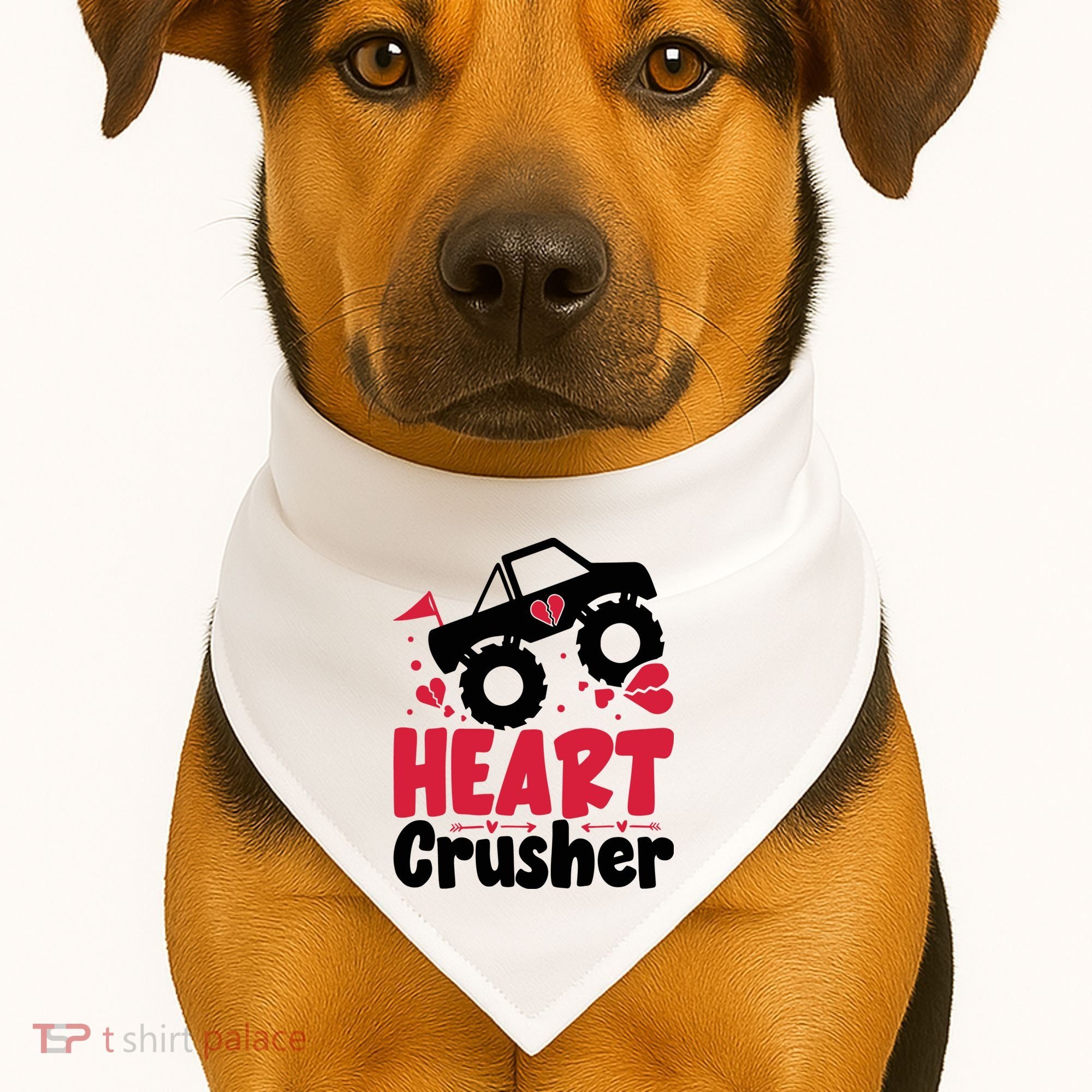 Heart Crusher Valentine Day Gift USA-Made Doggie Bandana