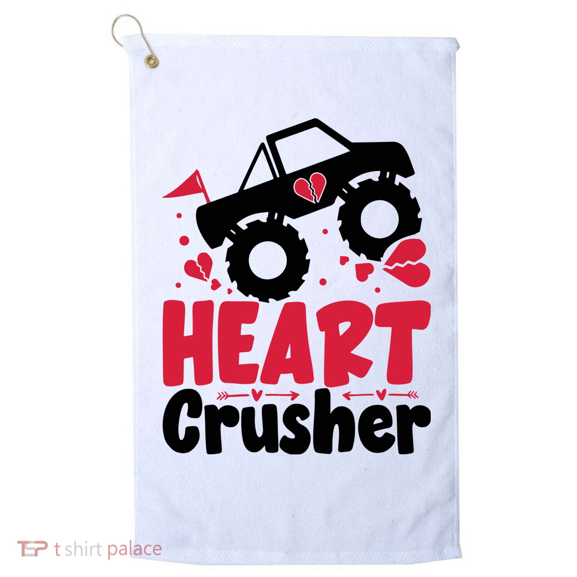 Heart Crusher Valentine Day Gift Golf Towel