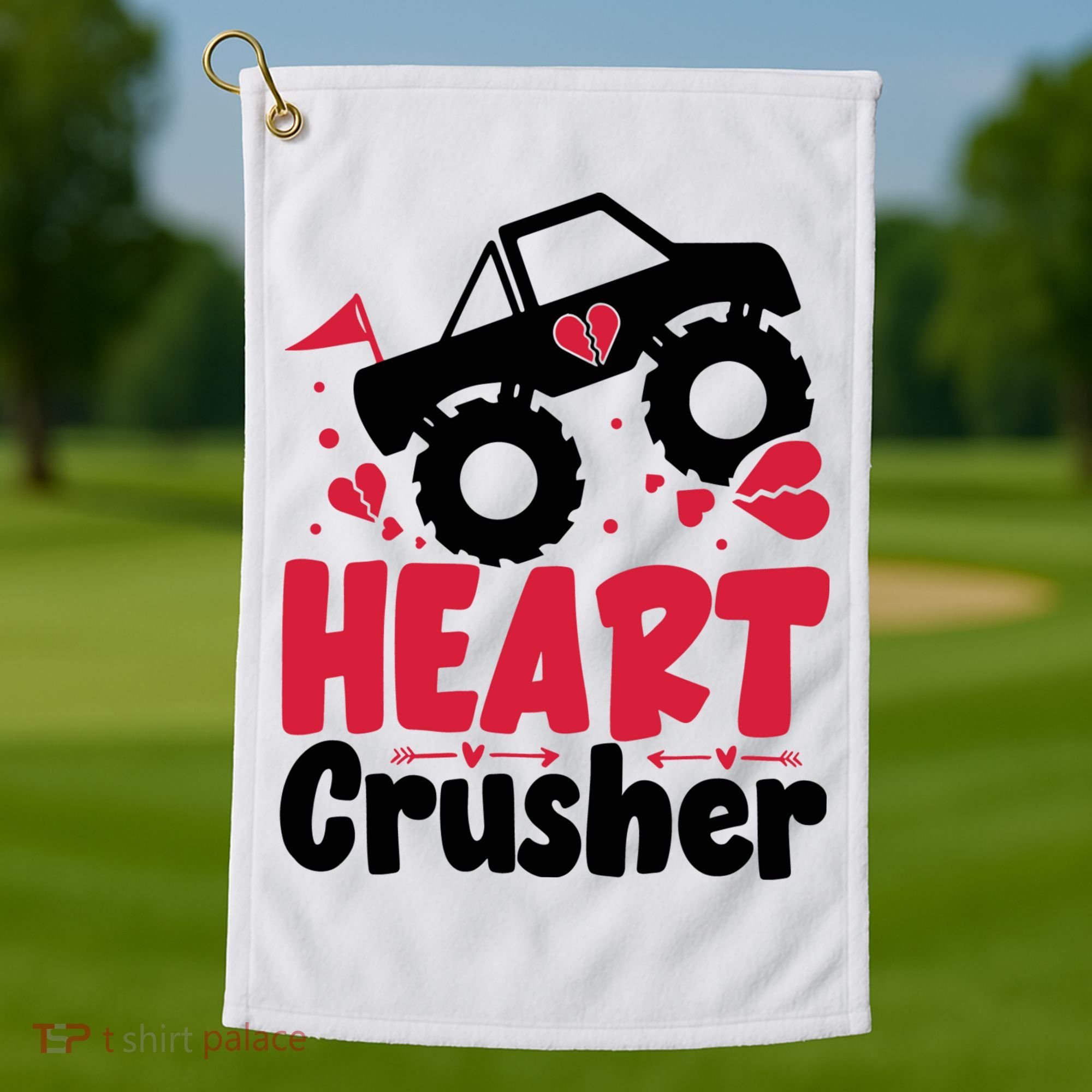 Heart Crusher Valentine Day Gift Golf Towel