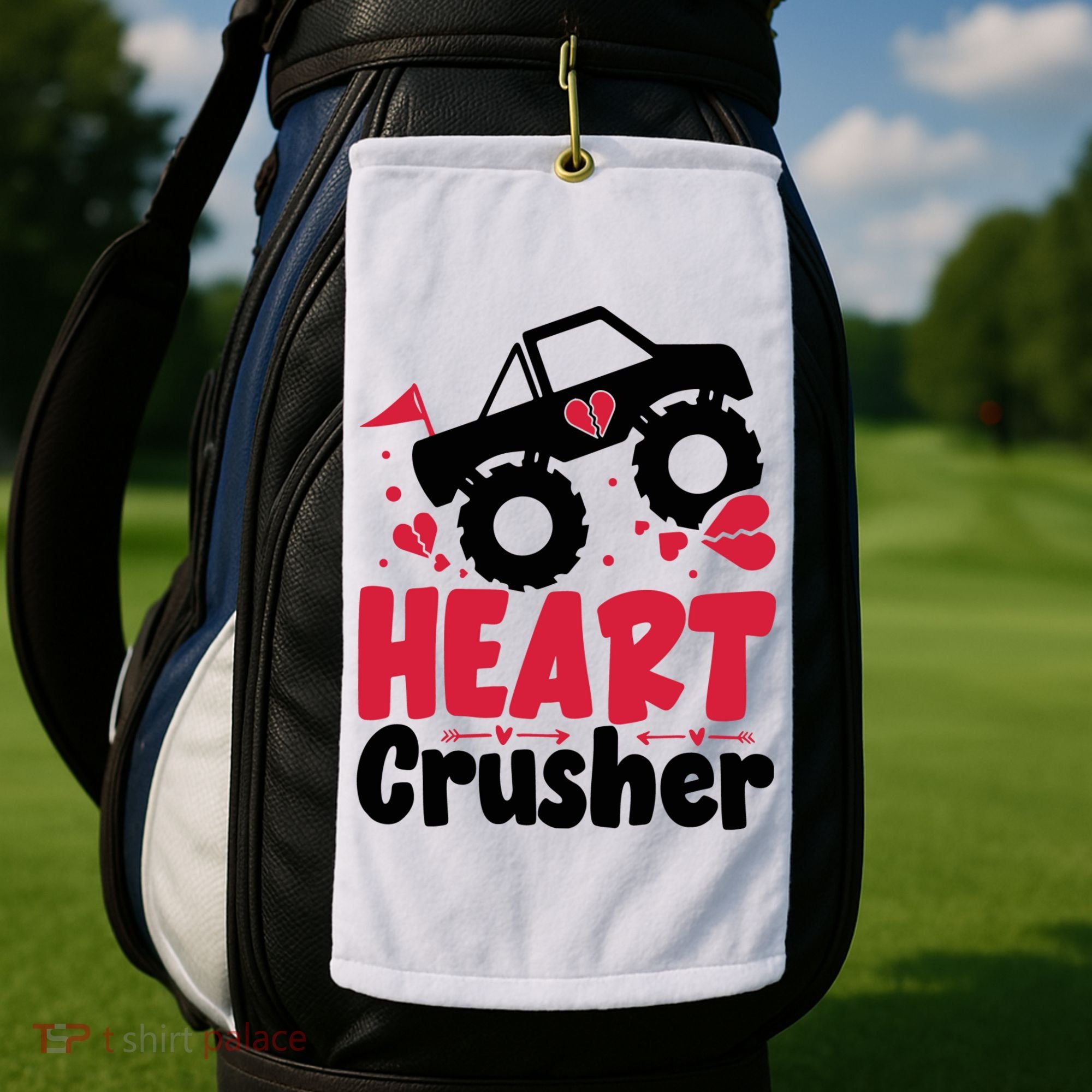 Heart Crusher Valentine Day Gift Golf Towel