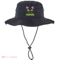 Halloween Cat Vampurr Vampire For Funny Man Creative Bucket Hat thumb 0