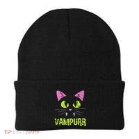 Halloween Cat Vampurr Vampire For Funny Man Creative Beanie thumb 0