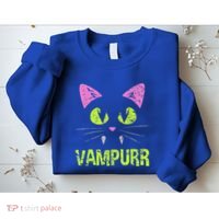 Halloween Cat Vampurr Vampire For Funny Man Creative Sweatshirt thumb 2
