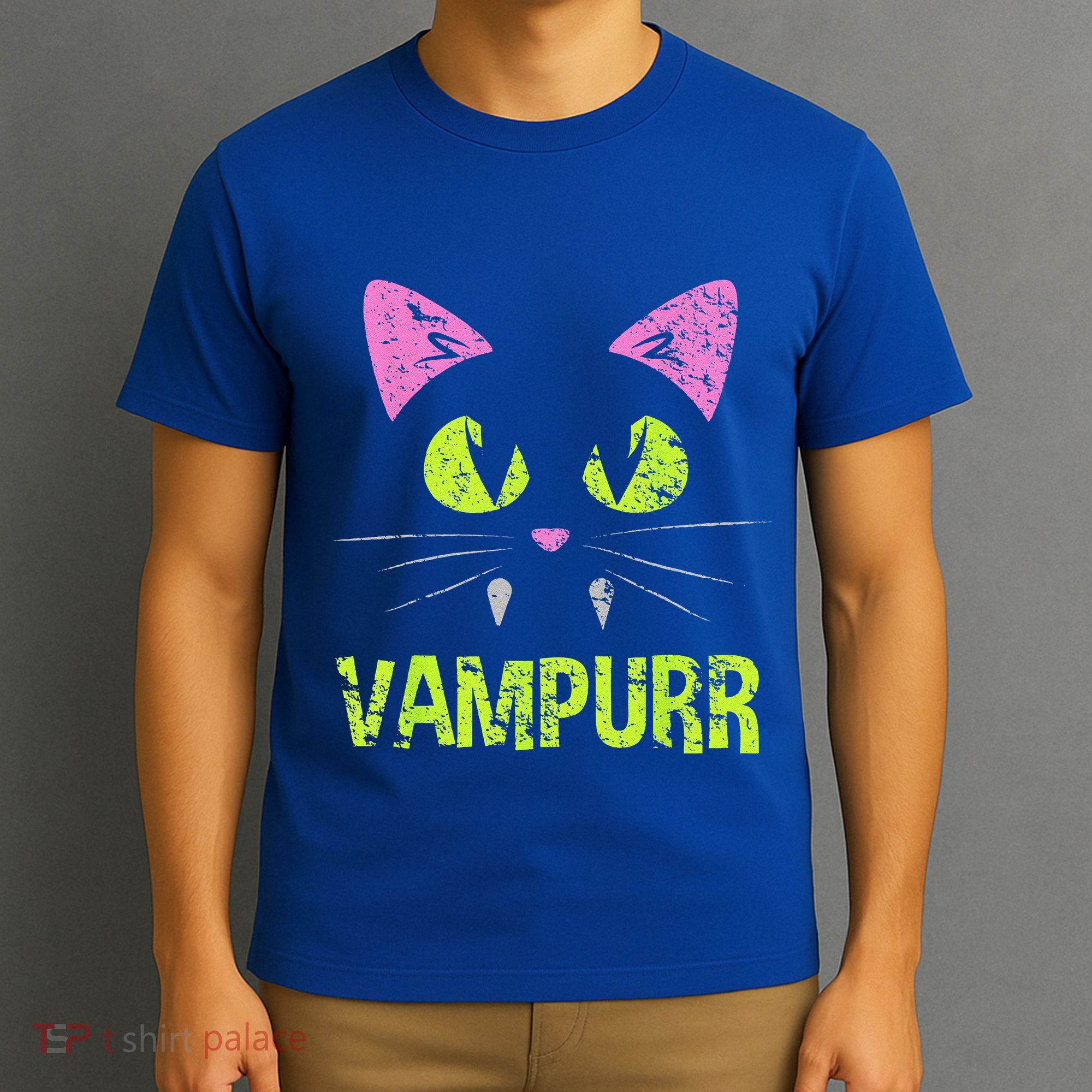 Halloween Cat Vampurr Vampire For Funny Man Creative T-Shirt