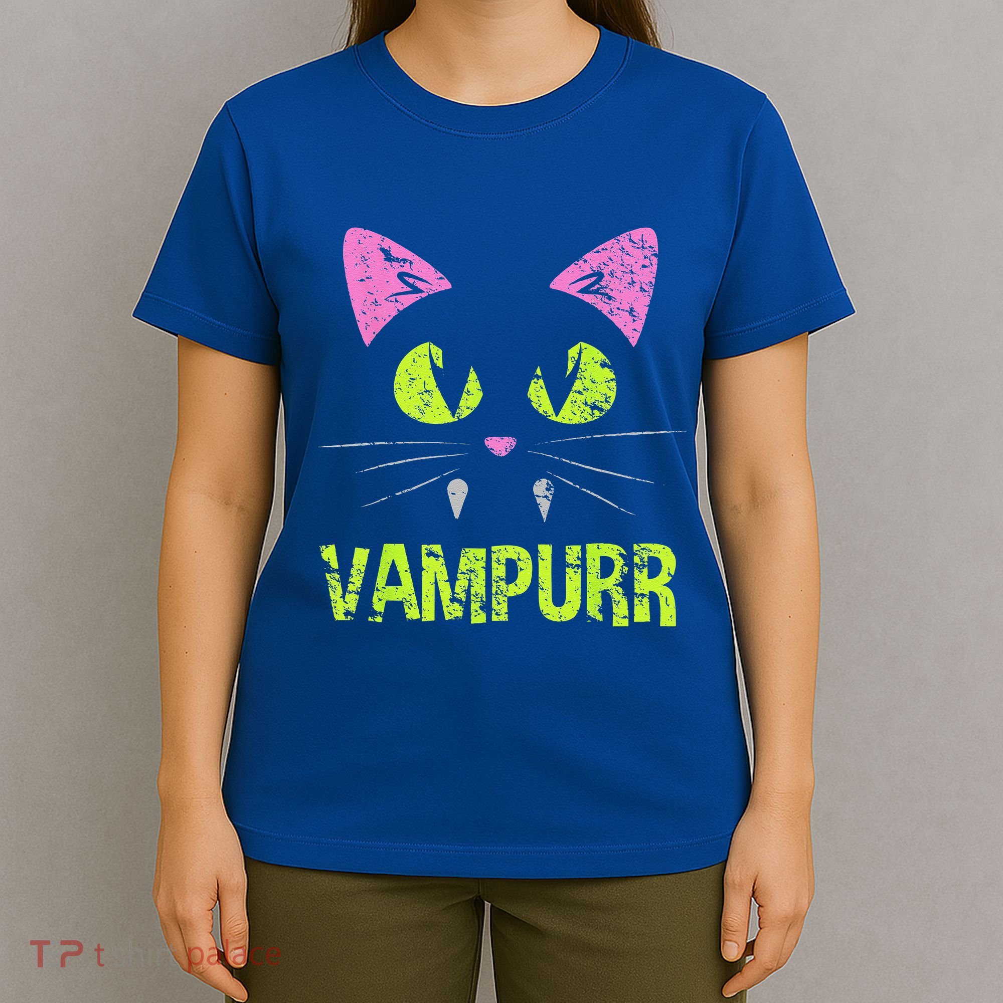 Halloween Cat Vampurr Vampire For Funny Man Creative T-Shirt