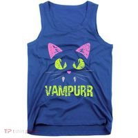 Halloween Cat Vampurr Vampire For Funny Man Creative Tank Top thumb 0