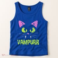 Halloween Cat Vampurr Vampire For Funny Man Creative Tank Top thumb 2