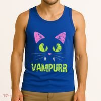 Halloween Cat Vampurr Vampire For Funny Man Creative Tank Top thumb 3