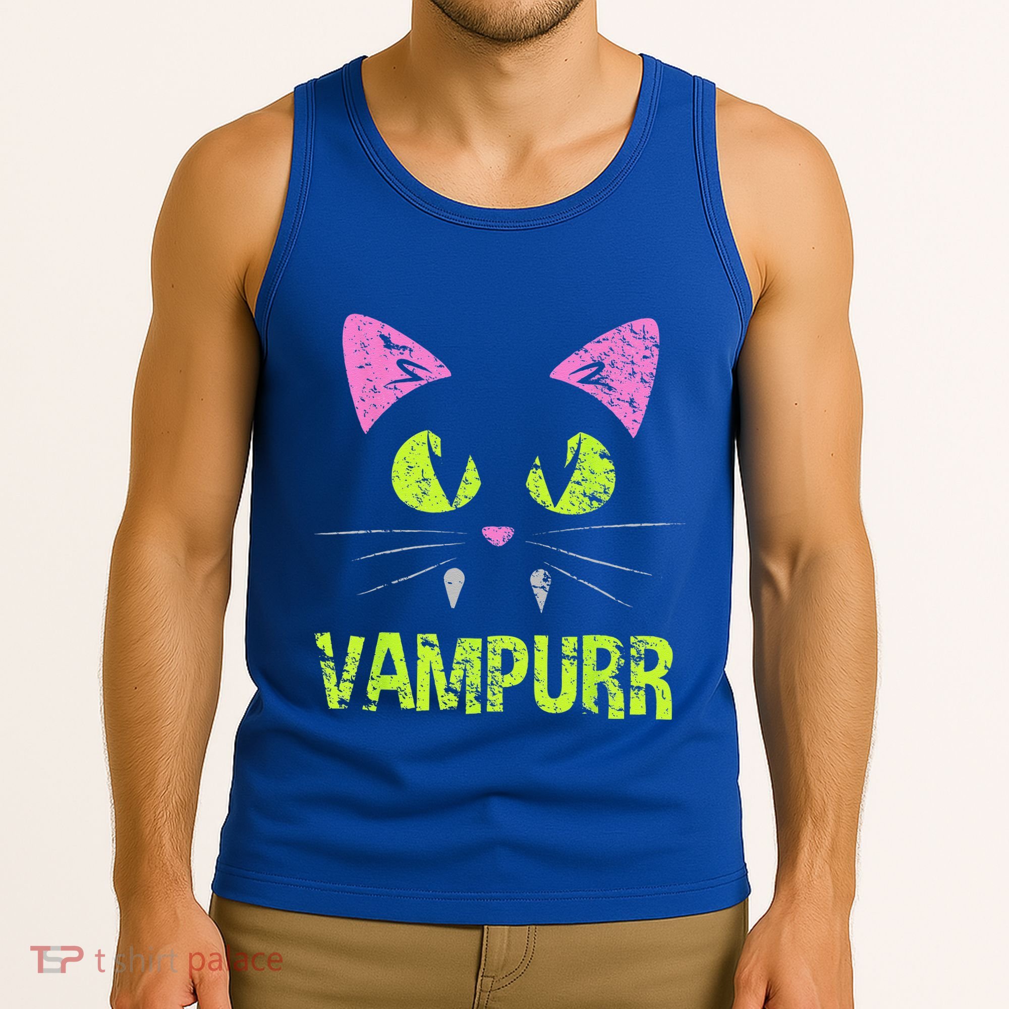 Halloween Cat Vampurr Vampire For Funny Man Creative Tank Top