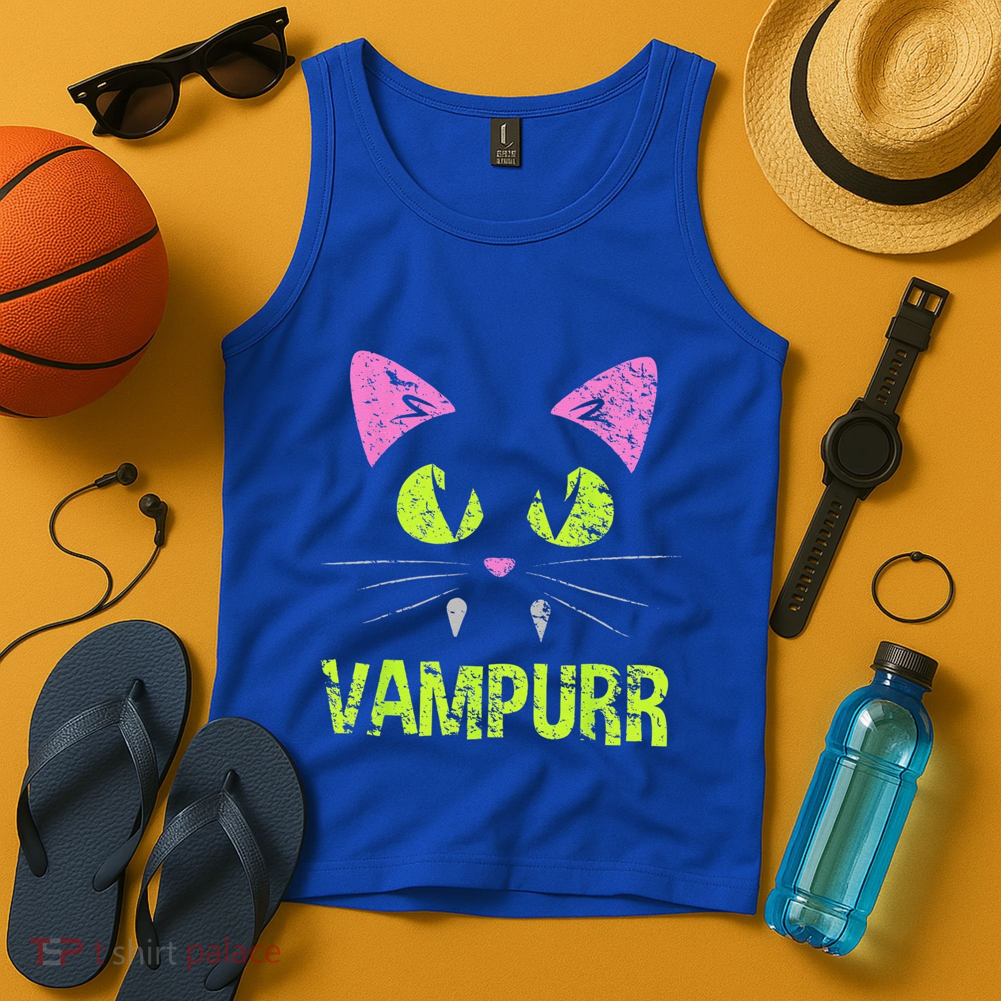 Halloween Cat Vampurr Vampire For Funny Man Creative Tank Top