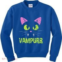 Halloween Cat Vampurr Vampire For Funny Man Creative Kids Sweatshirt thumb 0