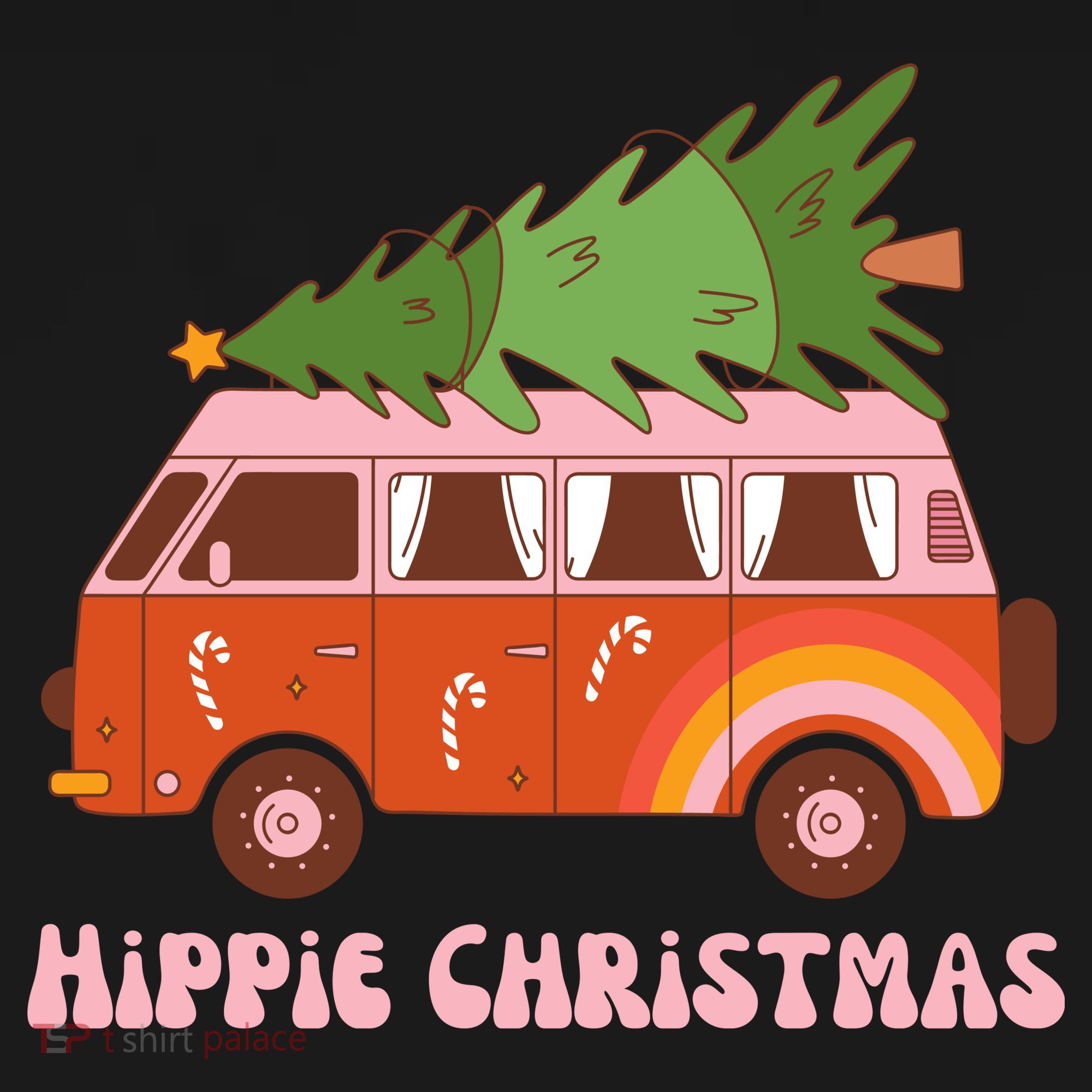 Hippie Christmas Van Holiday Coaster